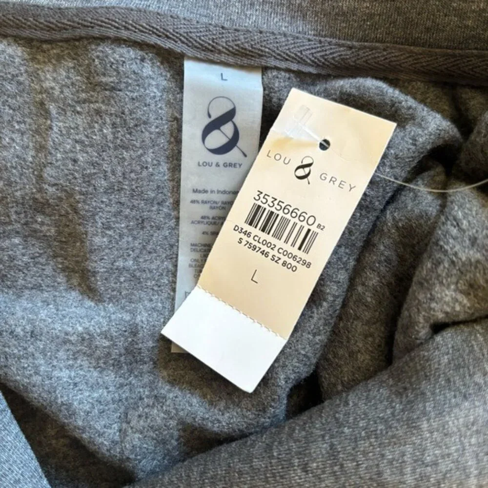 Loft Lou & Grey Loungewear Collar V Neck Sweatshirt NWT
